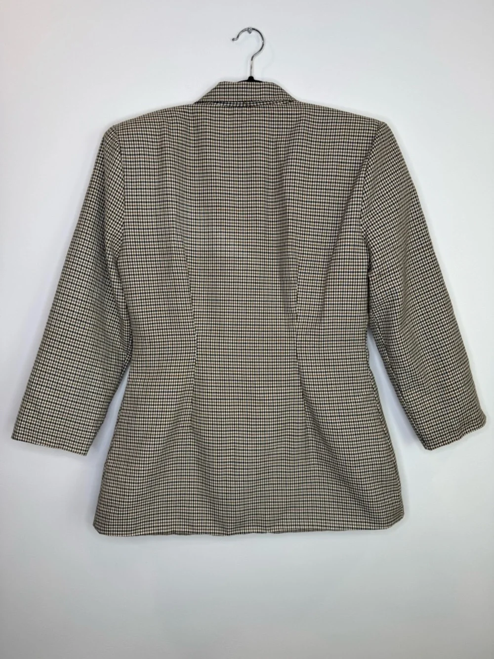 Dynamite Vintage houndstooth brown cream blazer classic fit tailor boxy neutral - Picture 5 of 5